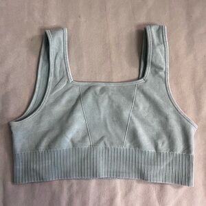 🧘‍♀️ Yogalicious Stonewash Seamless Glow Gleam Bra XL Sage Green Ribbed